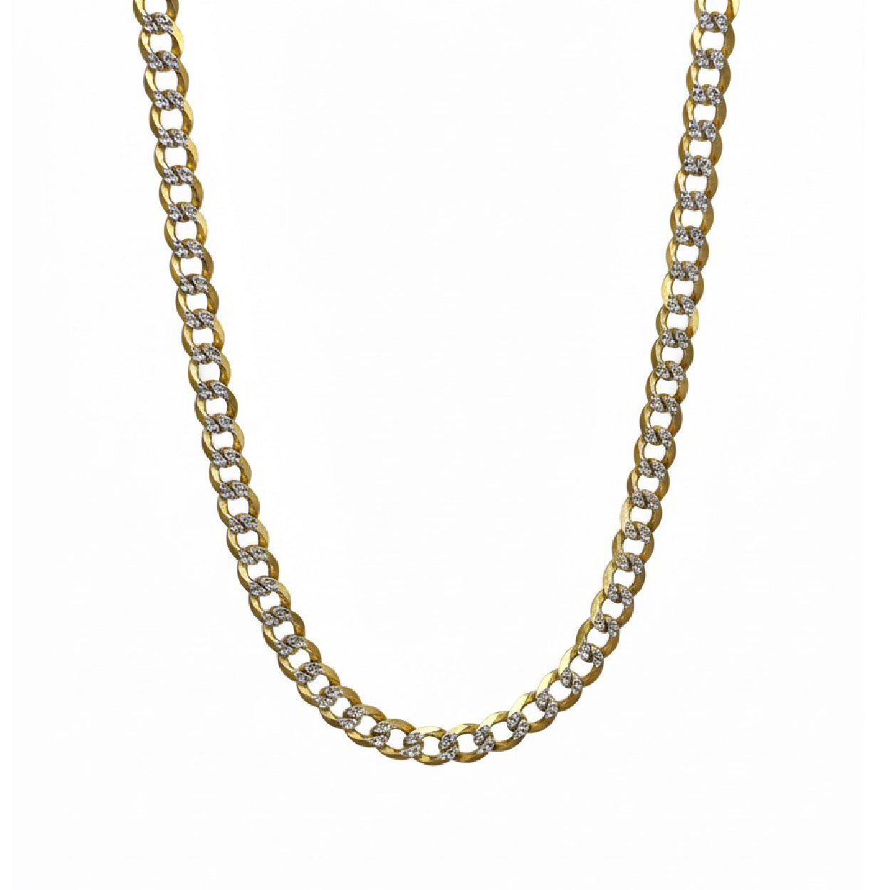 14K Gold Two Tone Cuban Link Chain