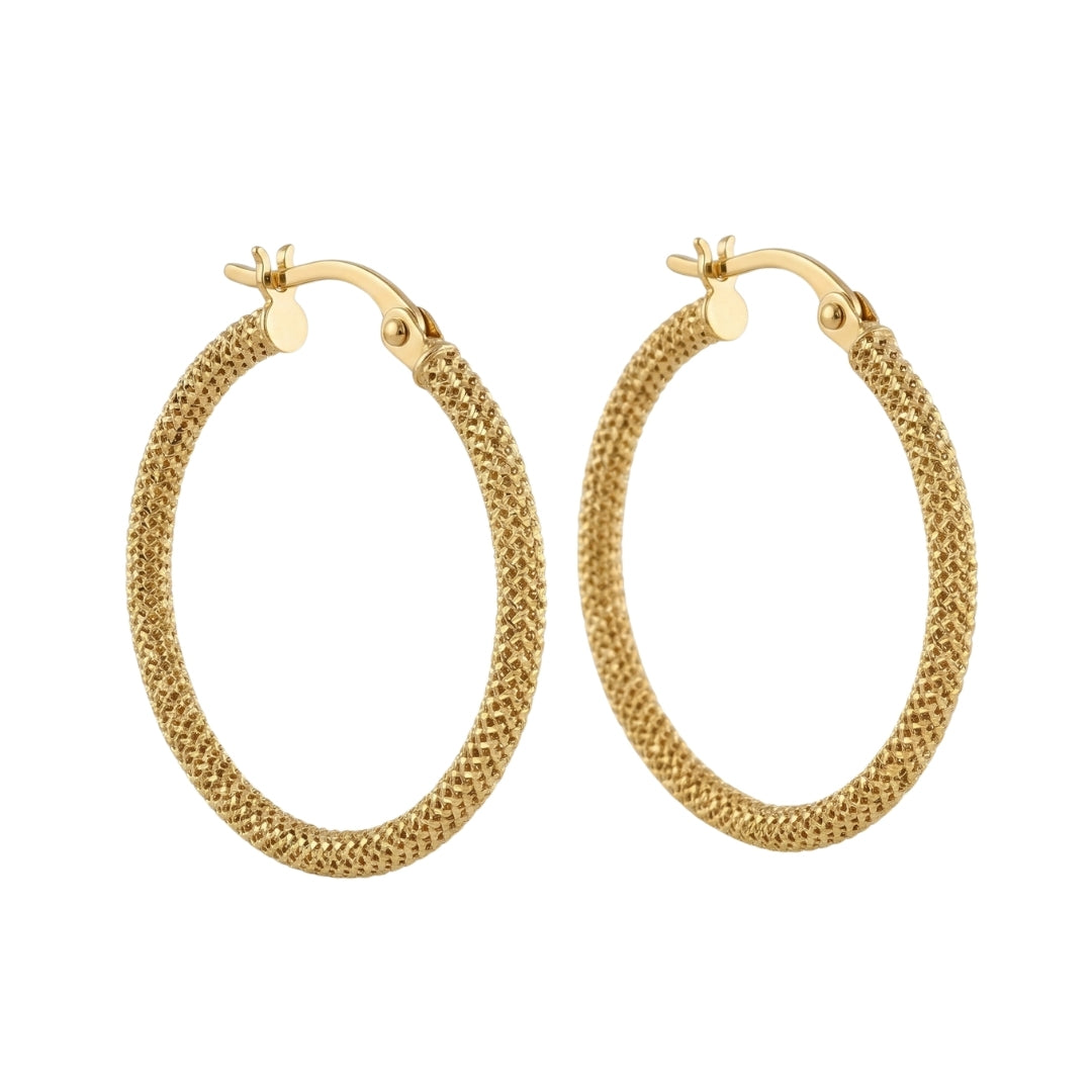 Bold Textura Hoops | 18k